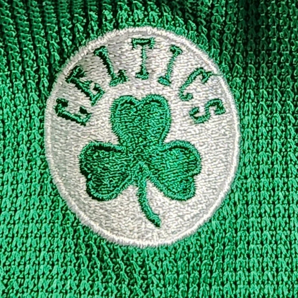 Boston Celtics Jacket Mens Medium Green 1/4 Zip Pullover Textured NBA Ultra Game